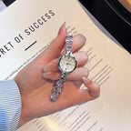 Fluted Bezel Crystal Link Bracelet Watch