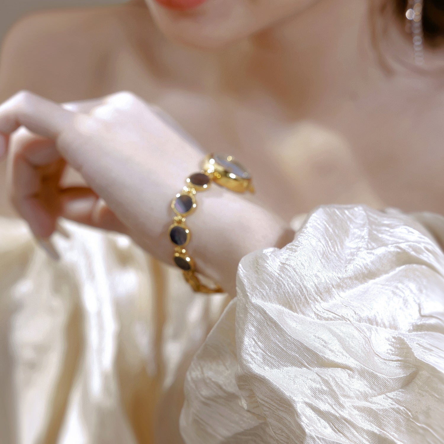 Mother of Pearl Link Bracelet Watch