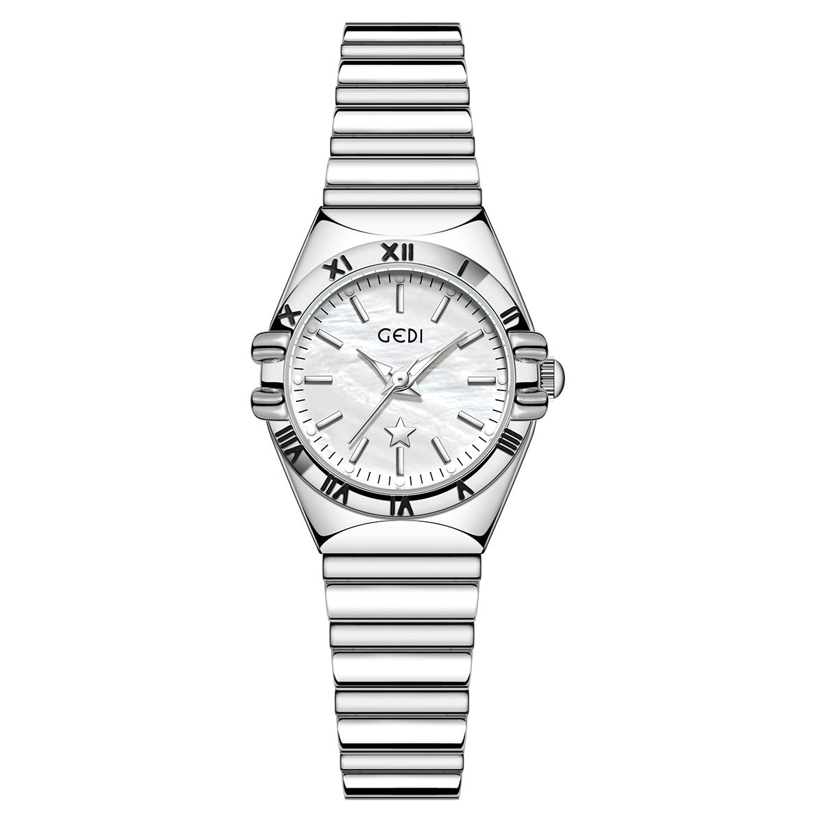 Fluted Bezel Roman Marker Bracelet Watch