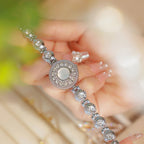 Crystal Accented Dial Link Bracelet Watch