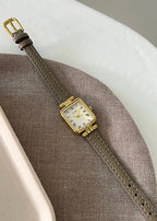 Square Roman Textured Dial Strap Watch