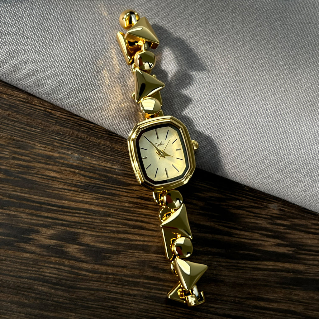 Geometric Bezel Minimal Link Bracelet Watch