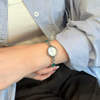 Fluted Bezel Crystal Link Bracelet Watch