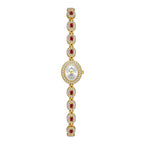 Oval Gemstone Crystal Link Bracelet Watch