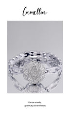 Floral Crystal Dial Link Watch