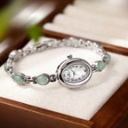 Sophisticated Oval Dial Stone Quartz Watch