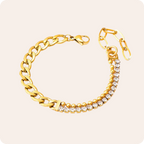 Asymmetrical Rhinestone Titanium Steel Bracelet