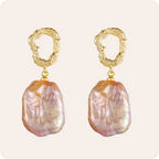 Baroque Pearl Silver Statement Earrings