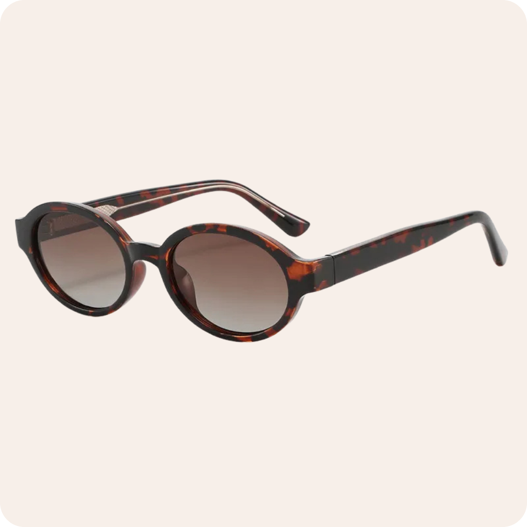 Black Oval Frame TAC Sunglasses Women