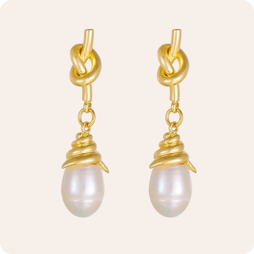 Bow Pearl Drop Silver Earrings