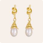 Bow Pearl Drop Silver Earrings