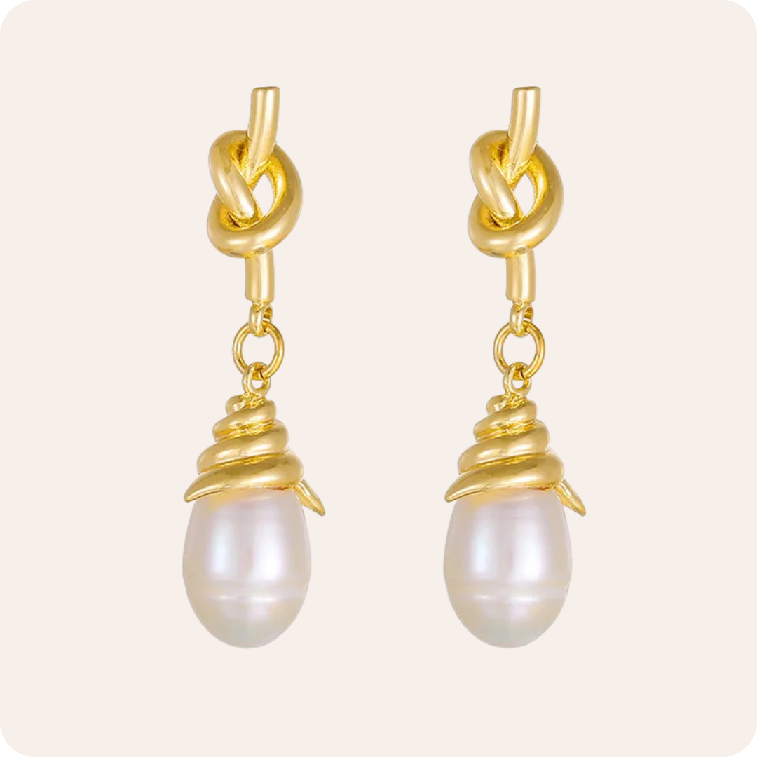 Bow Pearl Drop Silver Earrings