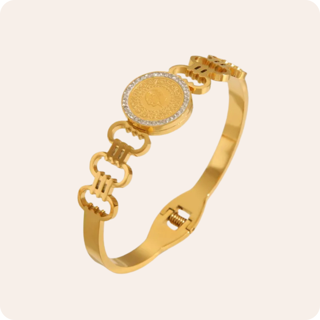 Classic Tree Zircon Gold Plated Bangle