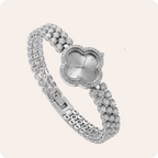 Clover Dial Crystal Bezel Bracelet Watch