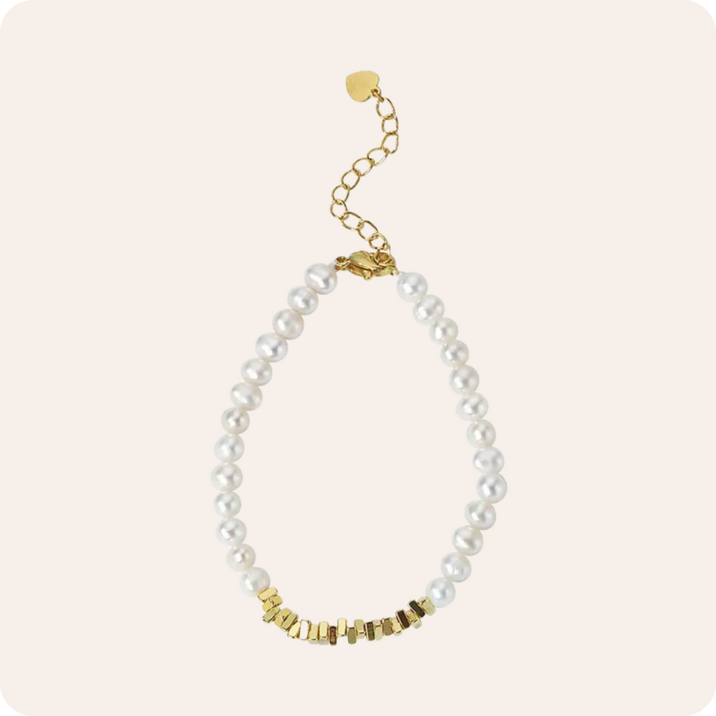 Color Block Pearl Beaded Bracelet