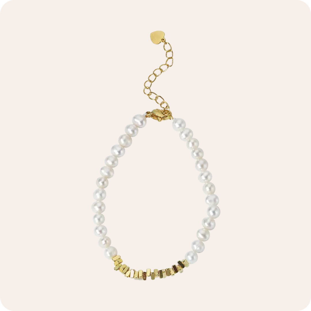 Color Block Pearl Beaded Bracelet
