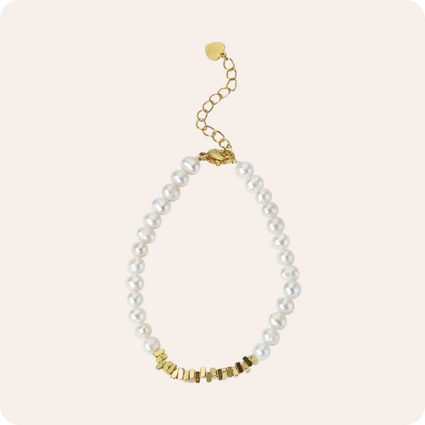 Color Block Pearl Beaded Bracelet