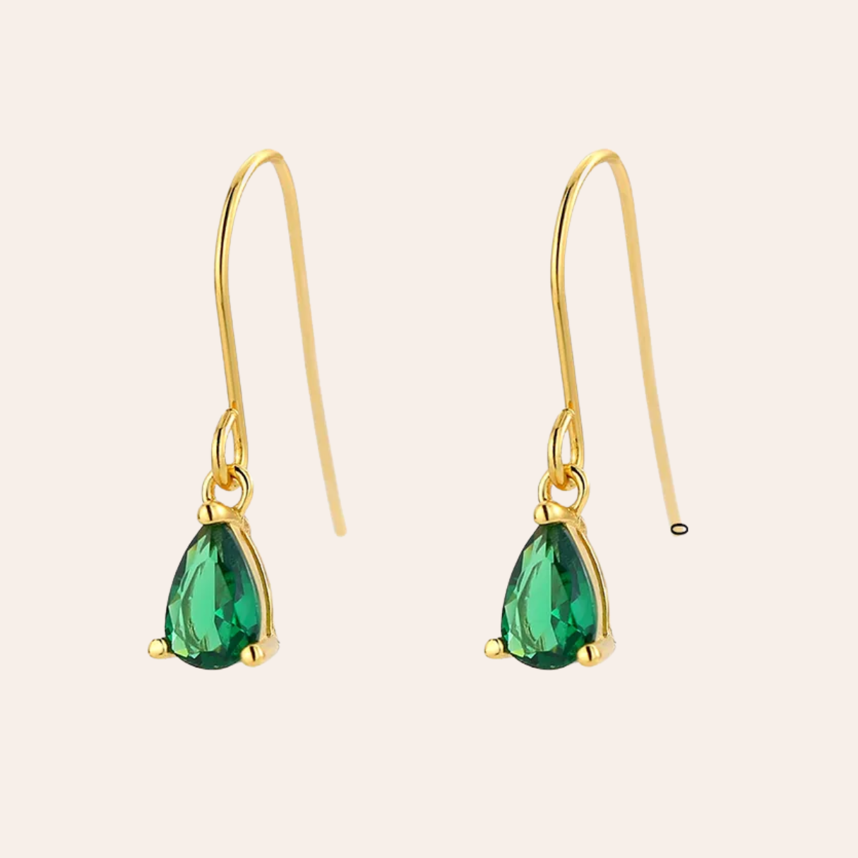 Emerald Small Water Drop Zircon Earrings Ear Hooks S925 Sterling Silver Exquisite Light Luxury Design New Earrings for Women Wholesale