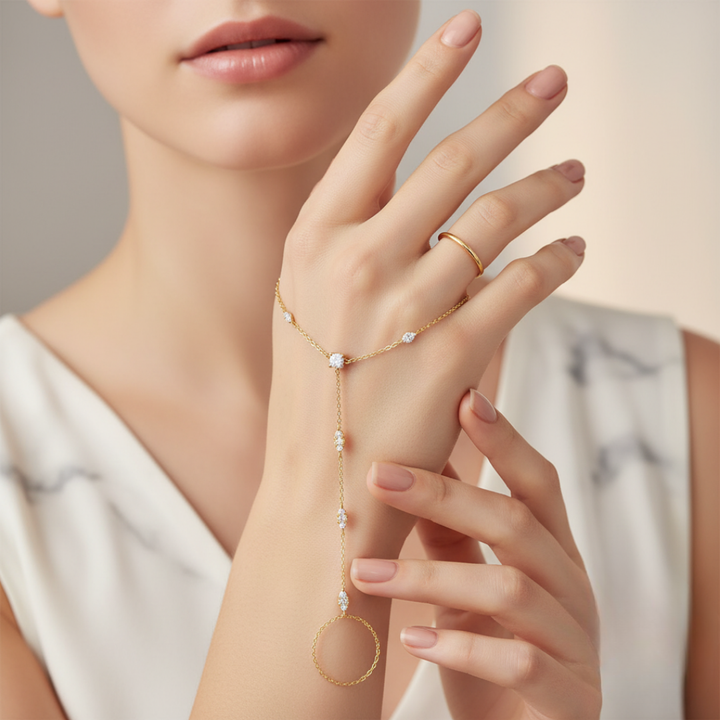 Evil Eye Bracelet Ring Chain