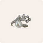 Floral Pearl Elegant Statement Ring
