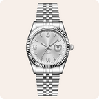 Fluted Bezel Date Dial Bracelet Watch