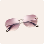 Frameless Square Silver Travel Sunglasses