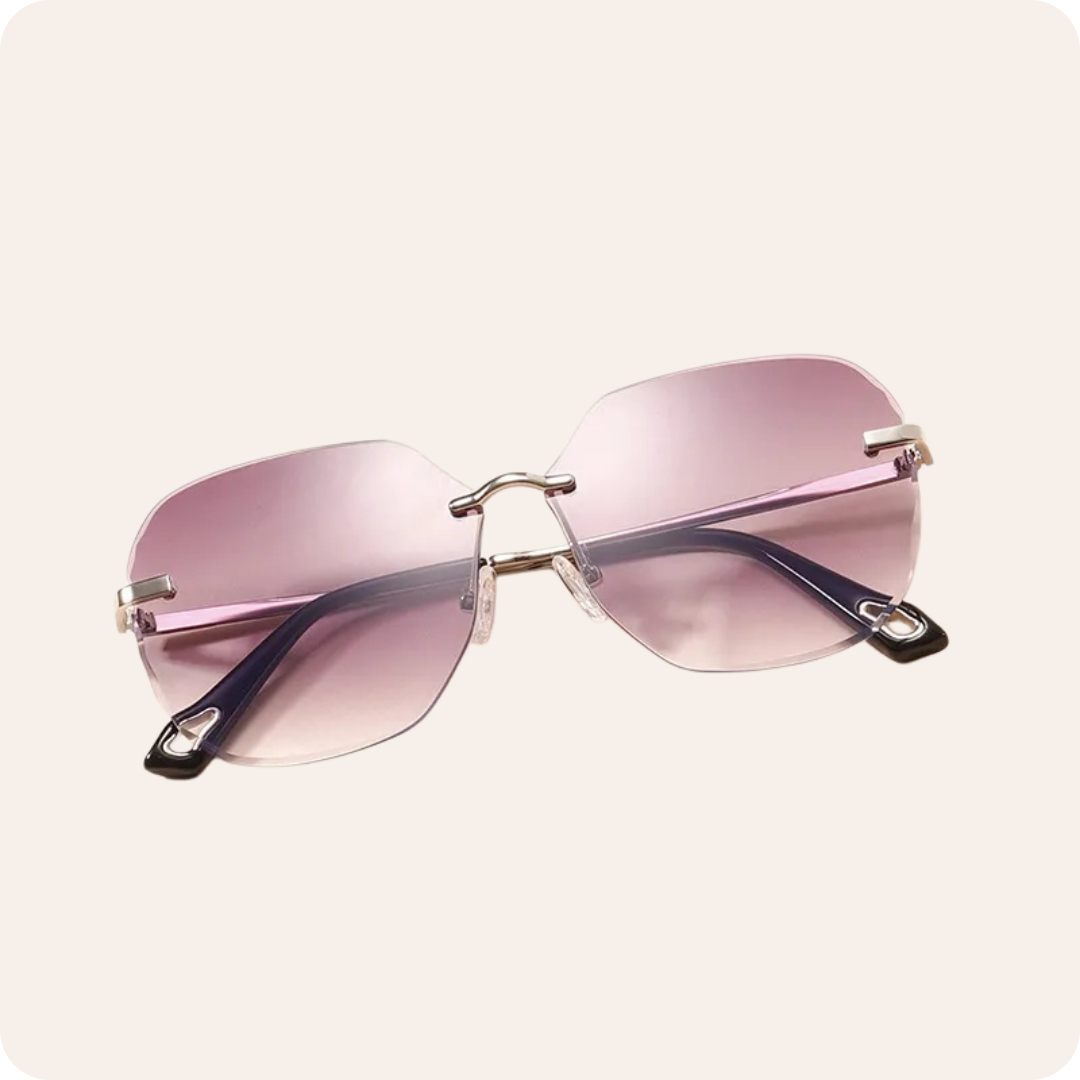 Frameless Square Silver Travel Sunglasses