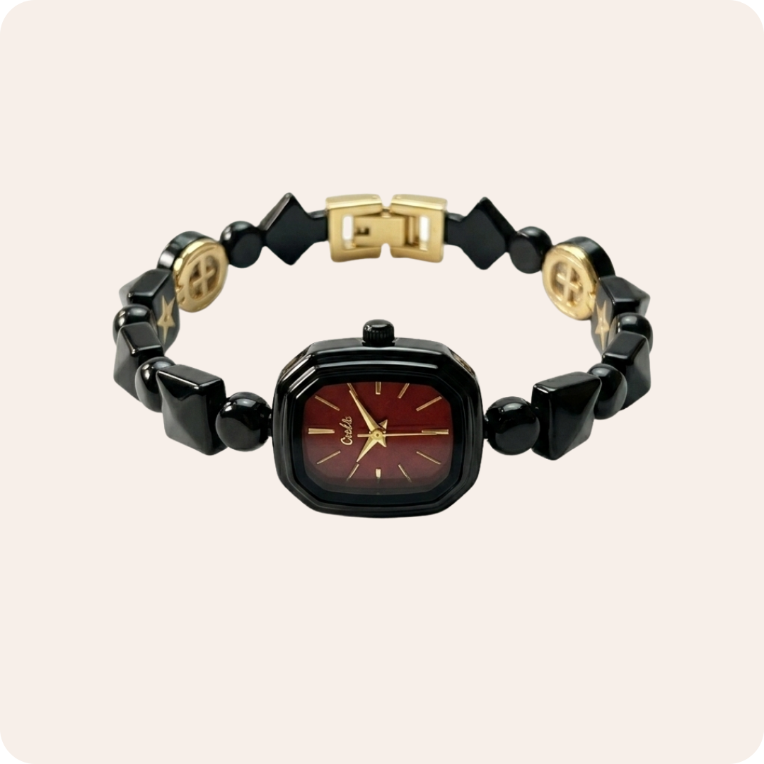 Geometric Bezel Minimal Link Bracelet Watch