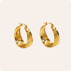 Geometric Metal Stainless Steel Hoop Earrings