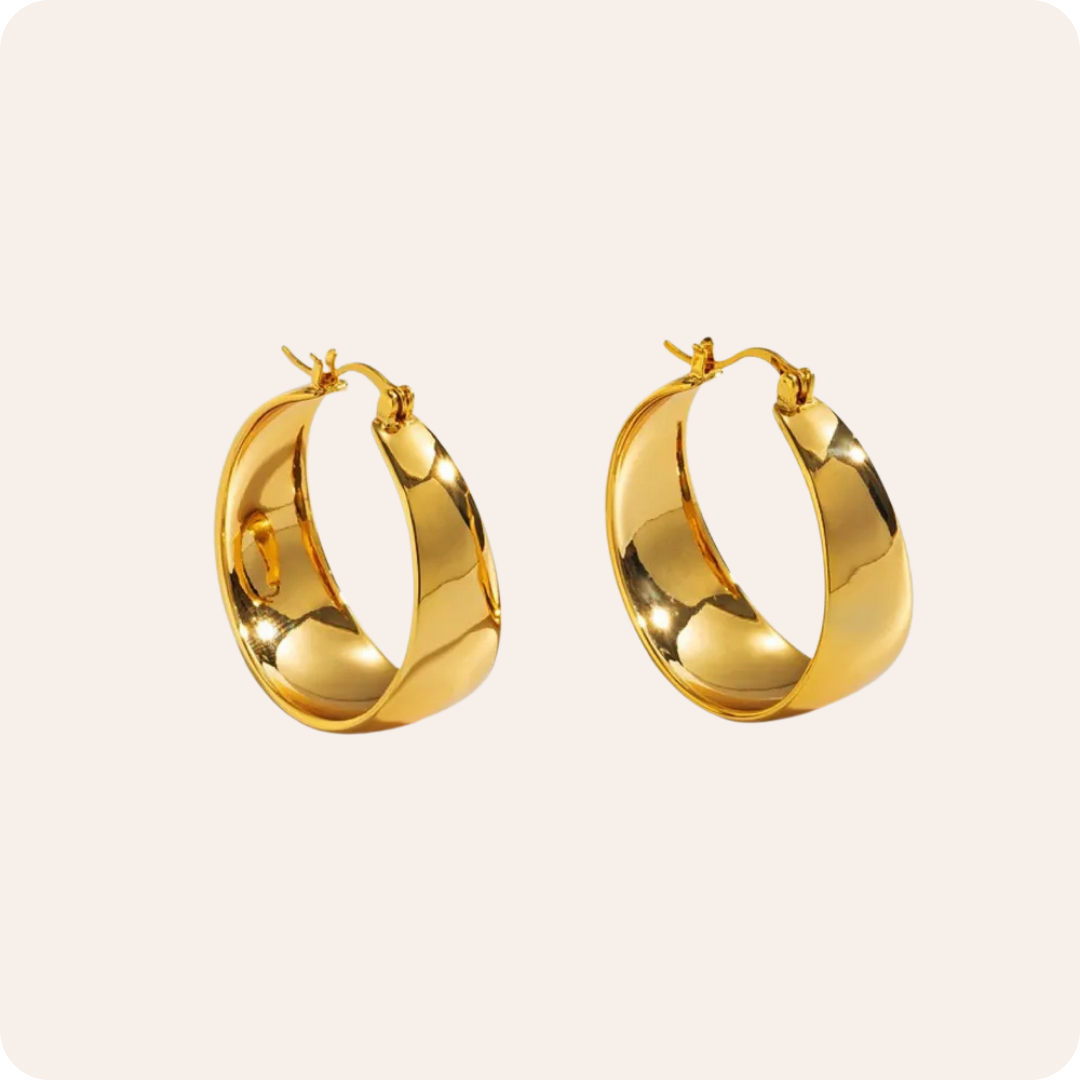 Geometric Metal Stainless Steel Hoop Earrings