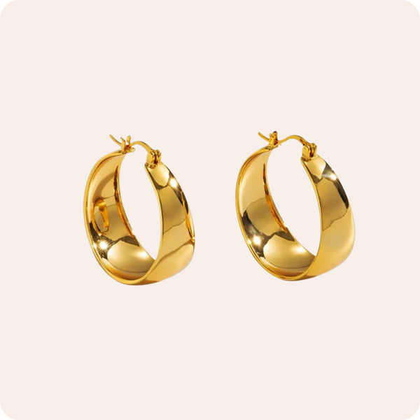 Geometric Metal Stainless Steel Hoop Earrings