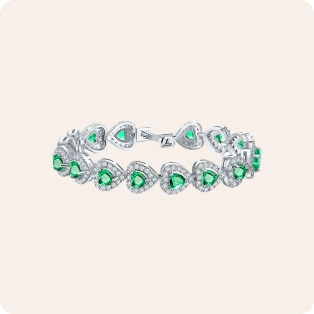 Glam Heart Zircon Statement Bracelet