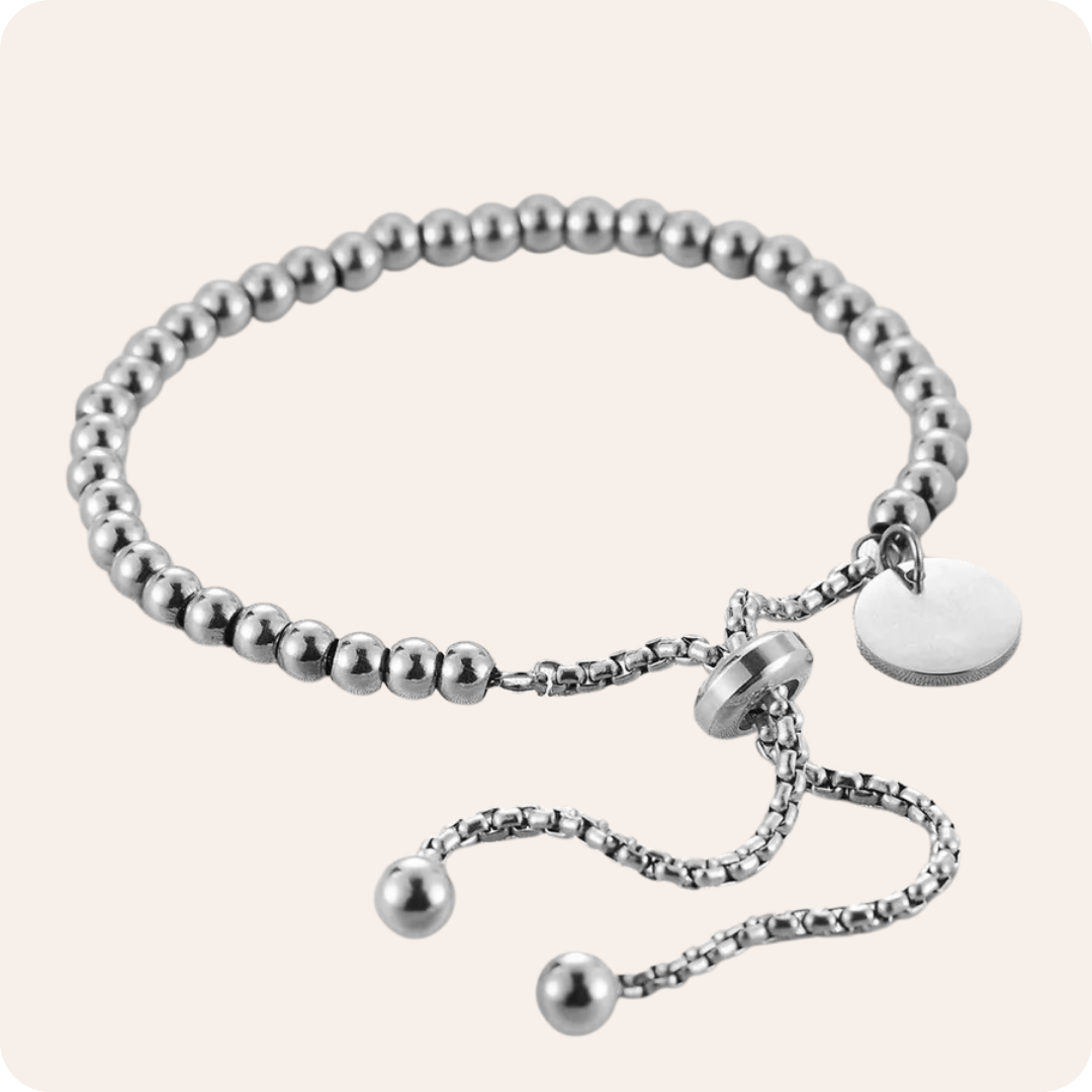 Gold Beaded Adjustable Stainless Steel Bracelet
