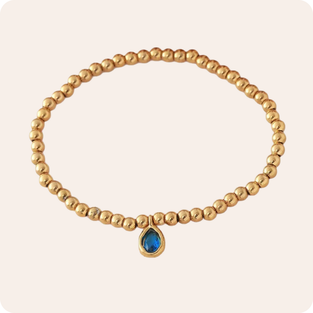 Gold Birthstone Droplet Chain Bracelet