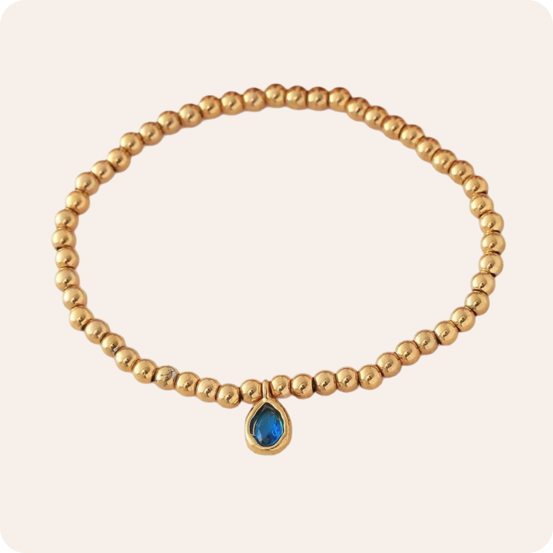 Gold Birthstone Droplet Chain Bracelet