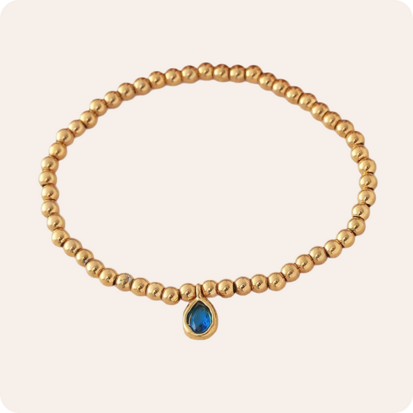 Gold Birthstone Droplet Chain Bracelet