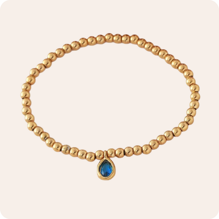 Gold Birthstone Droplet Chain Bracelet