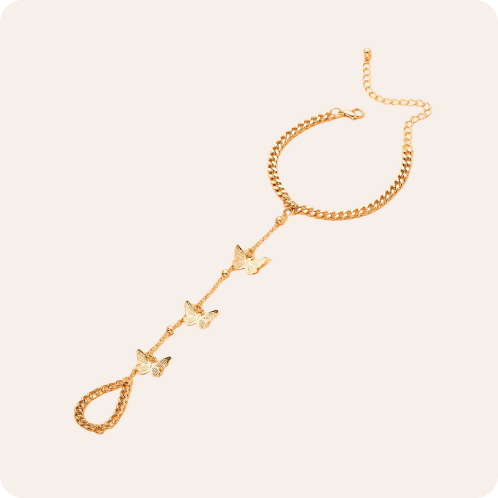 Gold Butterfly Handmade Chain Bracelet
