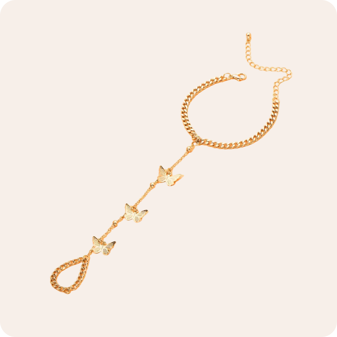 Gold Butterfly Handmade Chain Bracelet