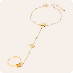 Gold Butterfly Sandblasted Titanium Bracelet