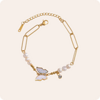 Gold Butterfly Vintage Titanium Bracelet
