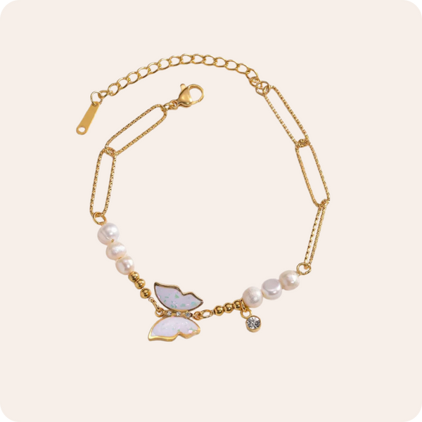Gold Butterfly Vintage Titanium Bracelet