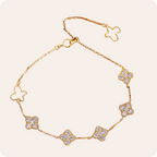 Gold Butterfly Zircon Silver Bracelet