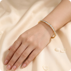 Gold Circle Rhinestone Elegant Bangle