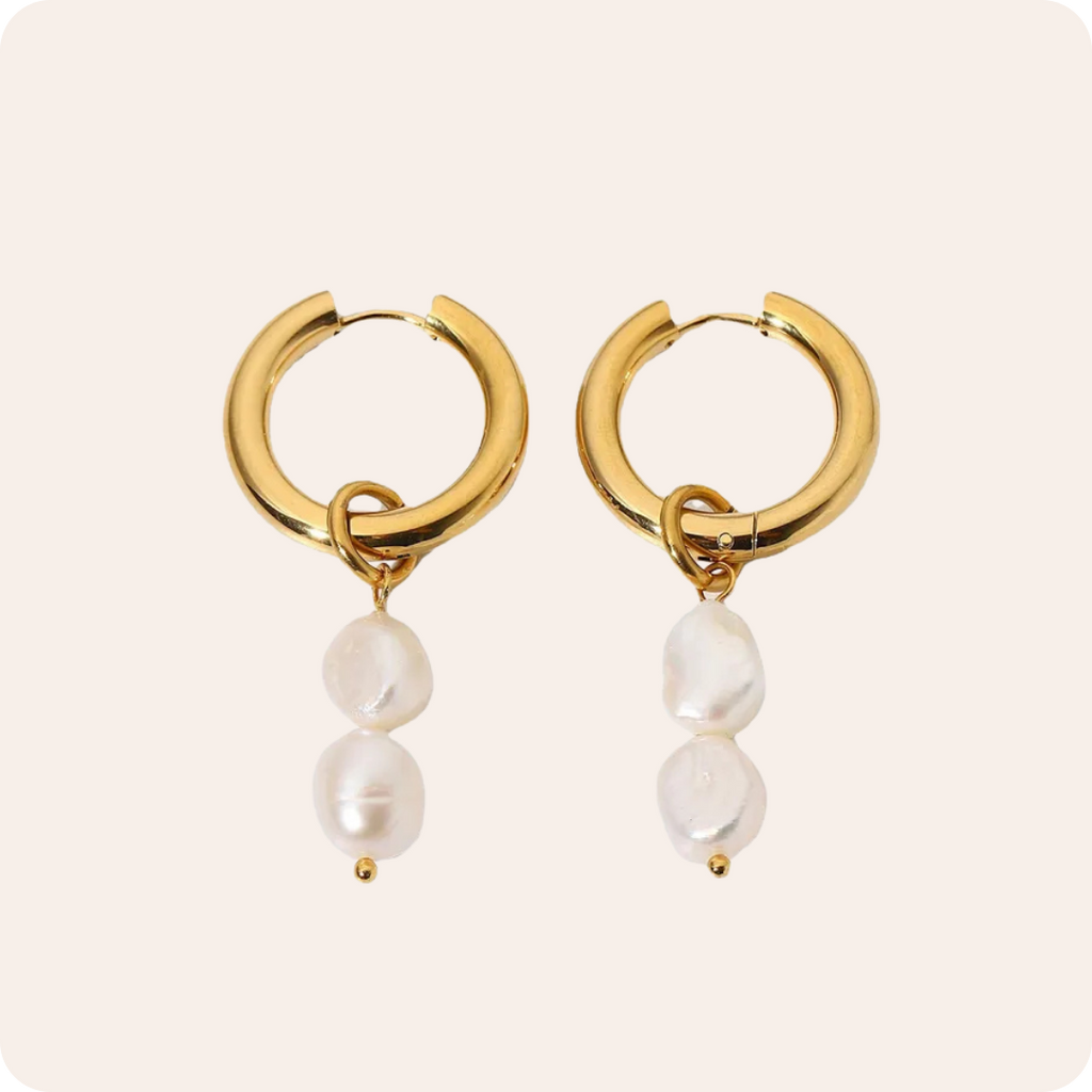 Gold Circle Sleeper Hoop Earrings
