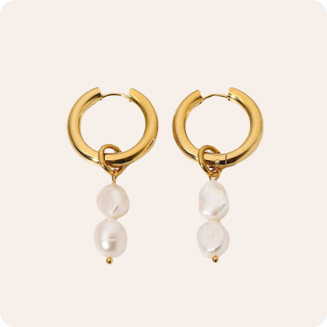 Gold Circle Sleeper Hoop Earrings