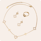 Gold Clover Zircon Jewelry Set