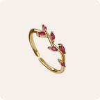 Gold Color Block Zircon Open Ring