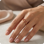 Gold Color Block Zircon Open Ring