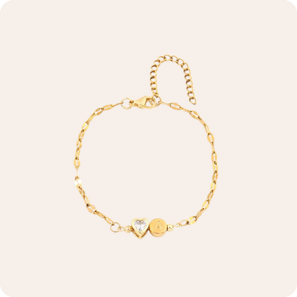 Gold Crystal Waterproof Charm Bracelet